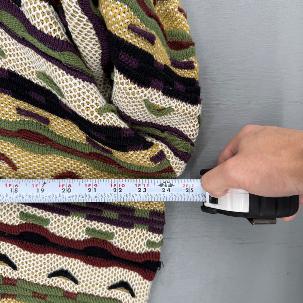 Vintage Protege Sweater Coogi Style MultiColor 3D Knit Geometric Pullover XL - Picture 5 of 7